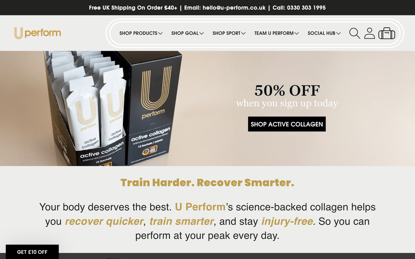 U-Perform website
